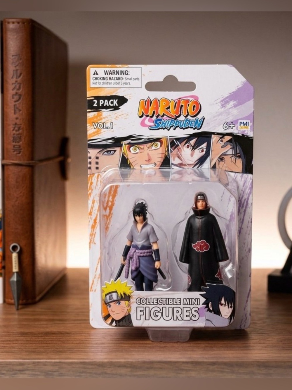 Naruto Shippuden Collectible Mini Figures 2-Pack - Black & Gray